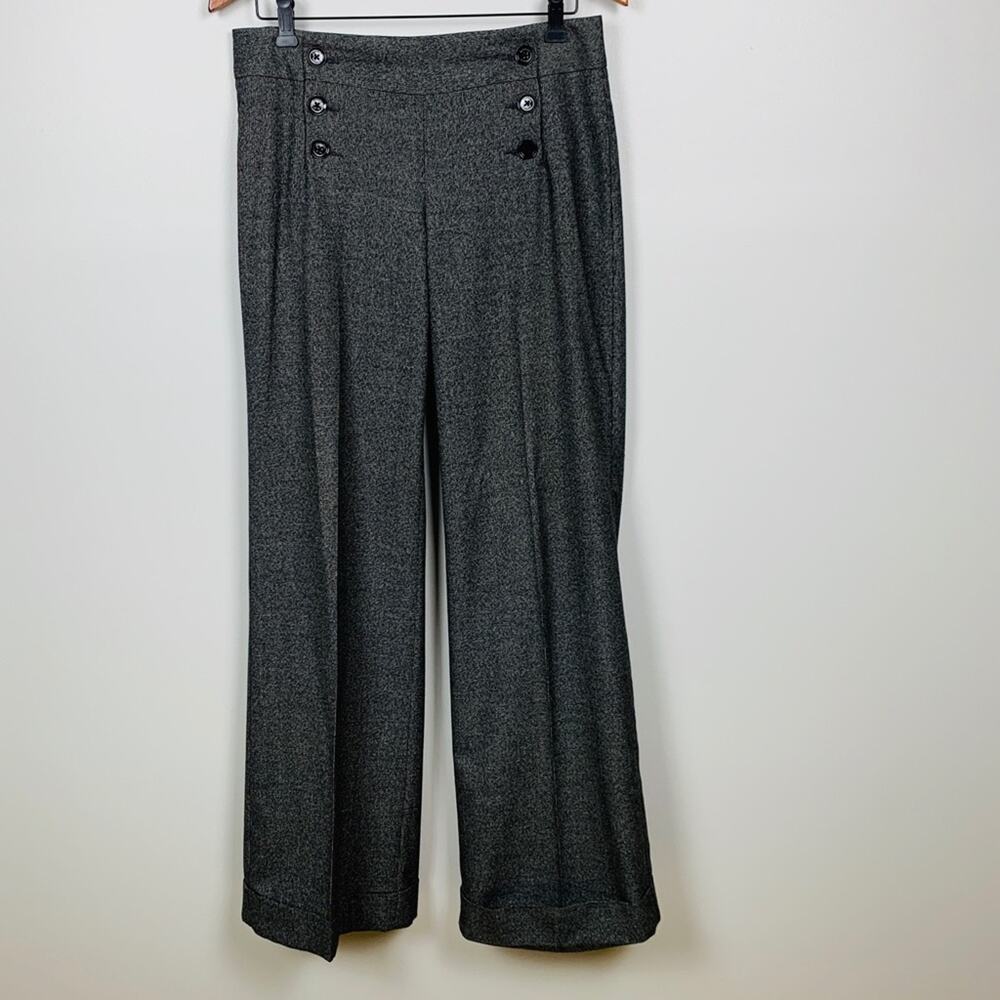 Express Button-Front Cuffed Sailor Pants, Size 6